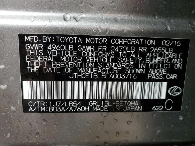 JTHCE1BL5FA003716 - 2015 LEXUS GS 350 SILVER photo 12