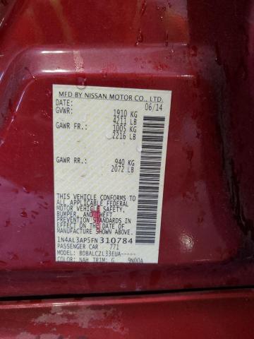 1N4AL3AP5FN310784 - 2015 NISSAN ALTIMA 2.5 RED photo 12