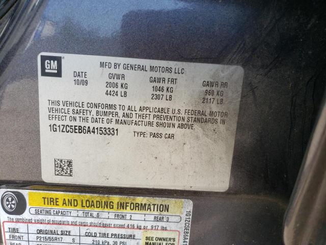 1G1ZC5EB6A4153331 - 2010 CHEVROLET MALIBU 1LT 灰色 照片 12