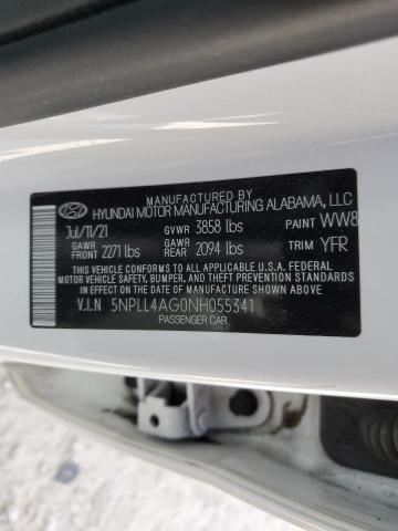 5NPLL4AG0NH055341 - 2022 HYUNDAI ELANTRA SE WHITE photo 13