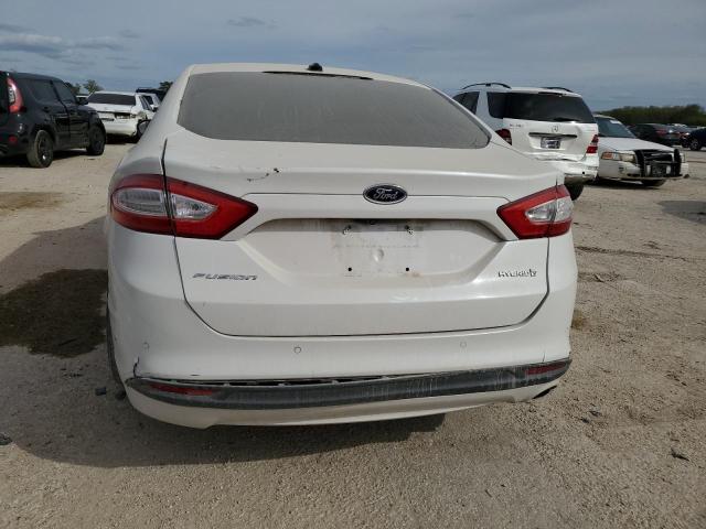 3FA6P0LU0ER233491 - 2014 FORD FUSION SE HYBRID WHITE photo 6