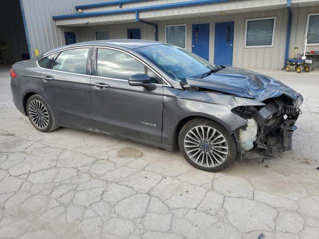 3FA6P0RU9HR374281 - 2017 FORD FUSION TITANIUM HEV GRAY photo 4