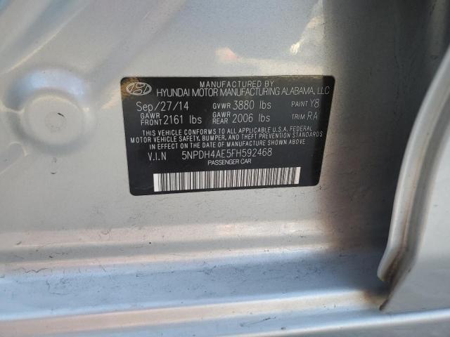 5NPDH4AE5FH592468 - 2015 HYUNDAI ELANTRA SE SILVER photo 12