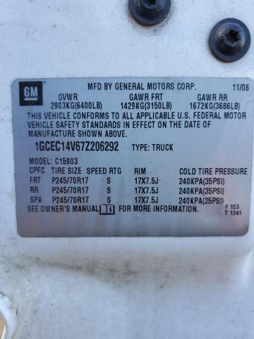 1GCEC14V67Z206292 - 2007 CHEVROLET SILVERADO C1500 CLASSIC Ağ foto 12