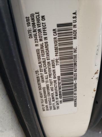 4S3BH675637621955 - 2003 SUBARU LEGACY OUTBACK AWP 白色 照片 12