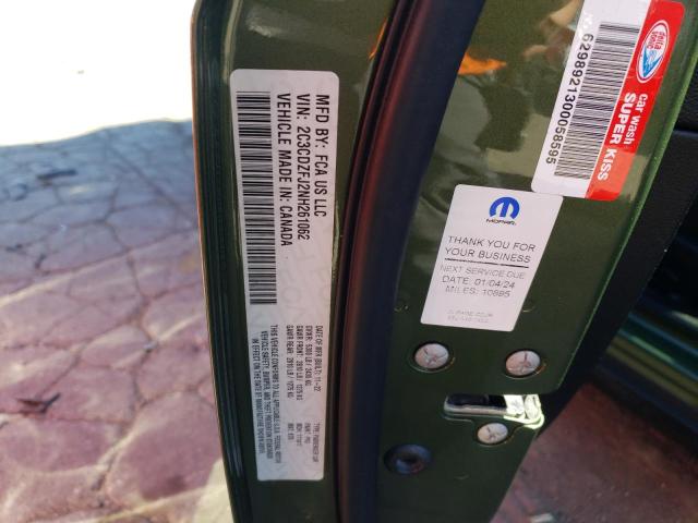 2C3CDZFJ2NH261062 - 2022 DODGE CHALLENGER R/T SCAT PACK GREEN photo 12