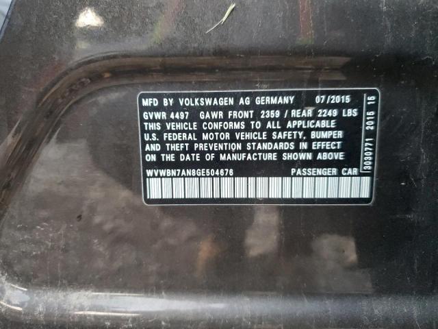 WVWBN7AN8GE504676 - 2016 VOLKSWAGEN CC BASE GRAY photo 13