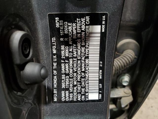 SHHFK7H45JU421380 - 2018 HONDA CIVIC SPORT 灰色 照片 13