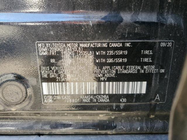 2T3A1RFV4MC142119 - 2021 TOYOTA RAV4 XLE PREMIUM BLACK photo 13