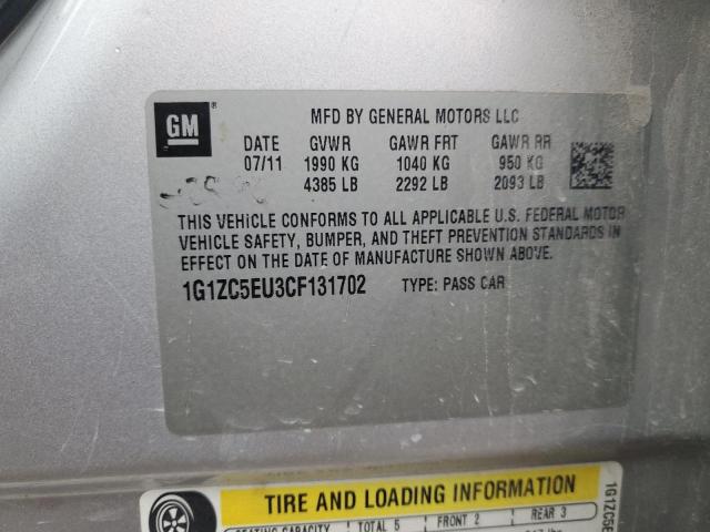 1G1ZC5EU3CF131702 - 2012 CHEVROLET MALIBU 1LT SILVER photo 12