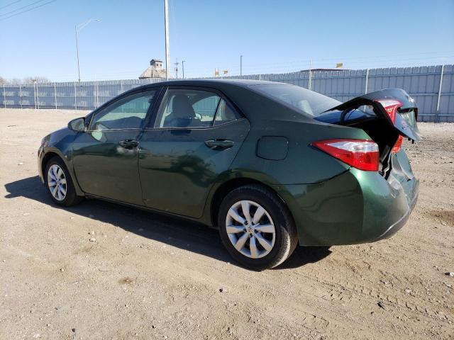 5YFBURHE9EP009245 - 2014 TOYOTA COROLLA L GREEN photo 2