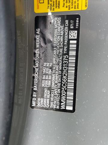 WMWXP5C56K2H31375 - 2019 MINI COOPER GRAY photo 13