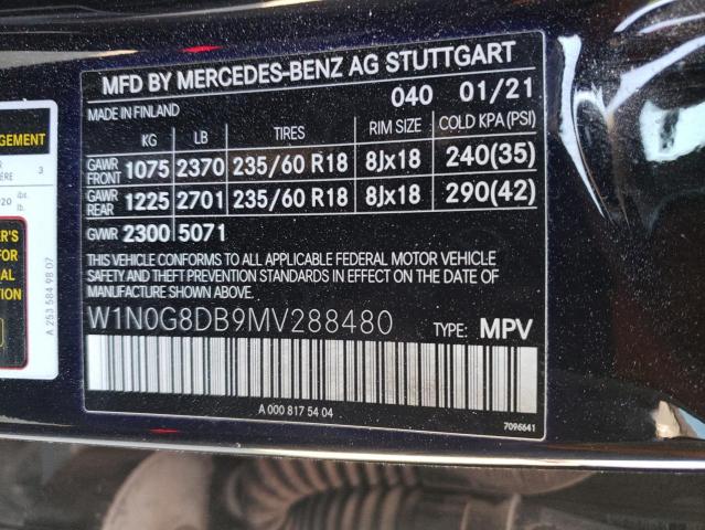 W1N0G8DB9MV288480 - 2021 MERCEDES-BENZ GLC 300 BLACK photo 13