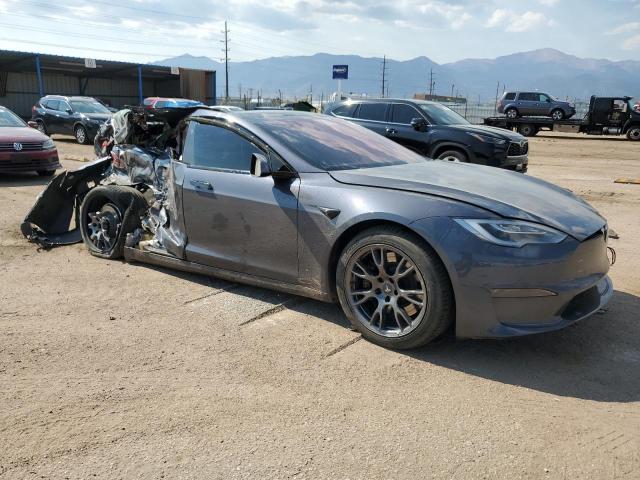 5YJSA1E65MF447181 - 2021 TESLA MODEL S GRAY photo 4