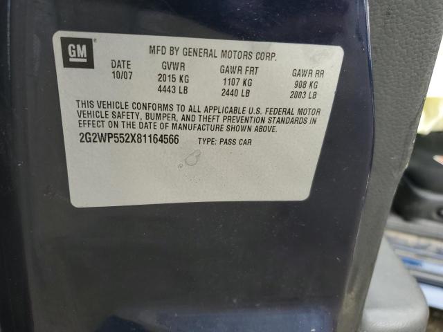 2G2WP552X81164566 - 2008 PONTIAC GRAND PRIX 蓝色 照片 12