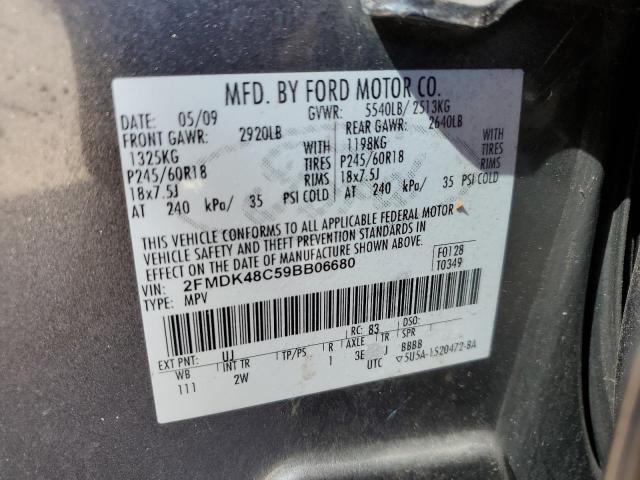 2FMDK48C59BB06680 - 2009 FORD EDGE SEL SILVER photo 13