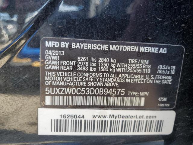 5UXZW0C53D0B94575 - 2013 BMW X5 XDRIVE35D BLACK photo 13