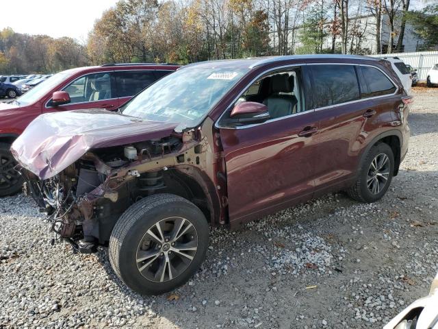 5TDJKRFH4GS305332 - 2016 TOYOTA HIGHLANDER XLE BURGUNDY photo 1