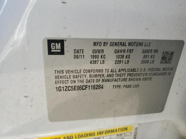 1G1ZC5E06CF116284 - 2012 CHEVROLET MALIBU 1LT 白色 照片 12