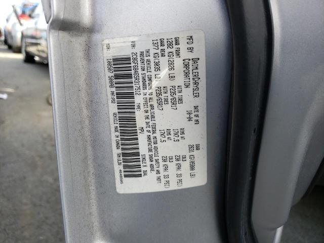 2C8GF68465R317512 - 2005 CHRYSLER PACIFICA TOURING SILVER photo 13