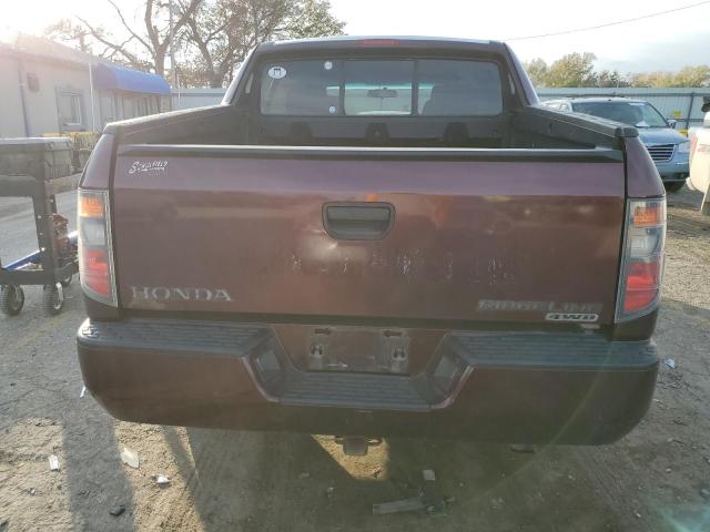 2HJYK16207H524147 - 2007 HONDA RIDGELINE RT BURGUNDY photo 6