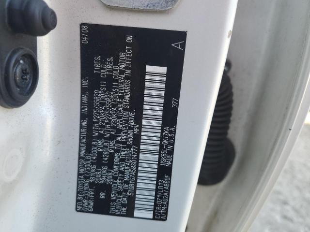 5TDBY67A58S014777 - 2008 TOYOTA SEQUOIA PLATINUM WHITE photo 13