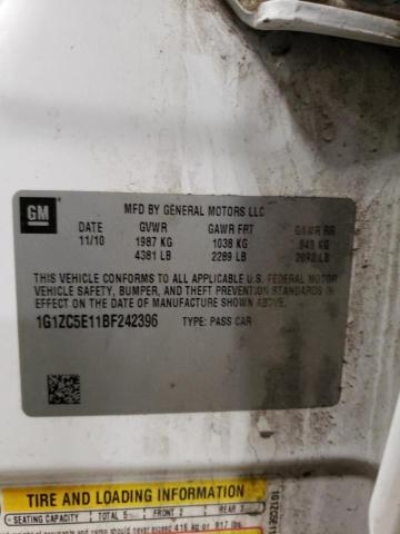 1G1ZC5E11BF242396 - 2011 CHEVROLET MALIBU 1LT WHITE photo 12
