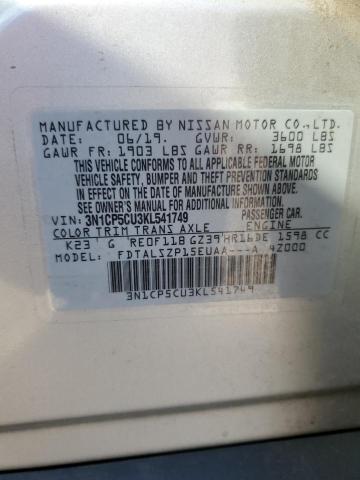 3N1CP5CU3KL541749 - 2019 NISSAN KICKS S SILVER photo 13