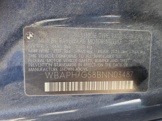 WBAPH7G58BNN03487 - 2011 BMW 328 I BLUE photo 12