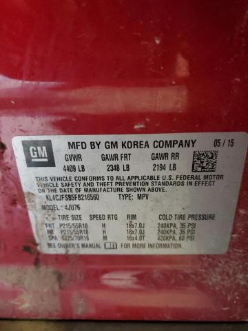 KL4CJFSB5FB216560 - 2015 BUICK ENCORE CONVENIENCE ბურგუნდია ფოტო 13