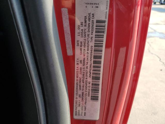 3VWPG3AG7AM009409 - 2010 VOLKSWAGEN NEW BEETLE RED photo 12