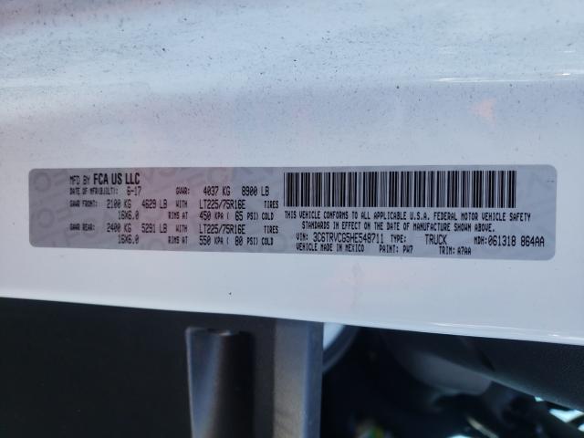 3C6TRVCG5HE548711 - 2017 RAM PROMASTER 2500 HIGH Ақ фото 10