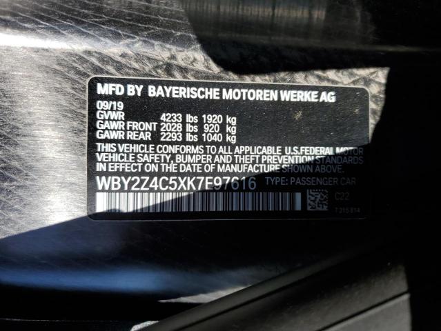 WBY2Z4C5XK7E97616 - 2019 BMW I8 CHARCOAL photo 13