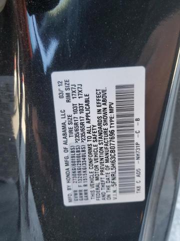 5FNRL5H63CB077696 - 2012 HONDA ODYSSEY EXL BLACK photo 13