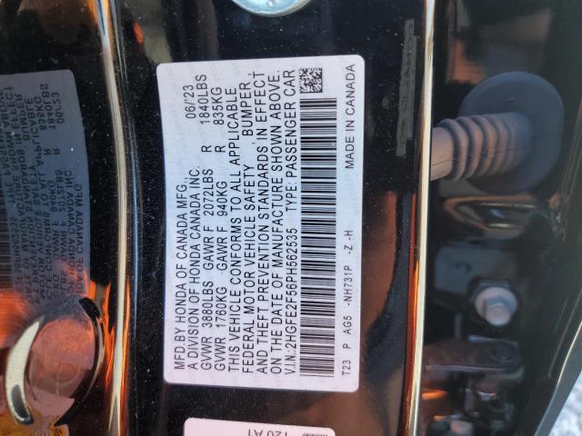 2HGFE2F56PH562535 - 2023 HONDA CIVIC SPORT 黑色 照片 12