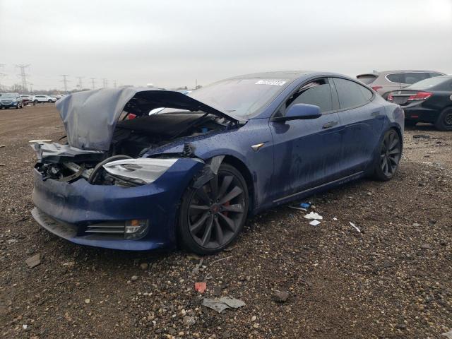 5YJSA1E41HF185728 - 2017 TESLA MODEL S ლურჯი ფოტო 1