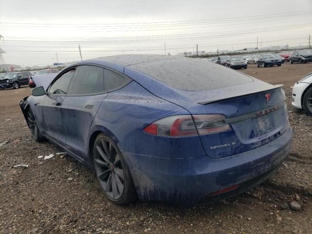 5YJSA1E41HF185728 - 2017 TESLA MODEL S ლურჯი ფოტო 2