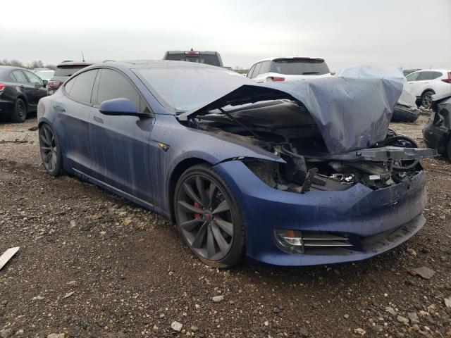 5YJSA1E41HF185728 - 2017 TESLA MODEL S ლურჯი ფოტო 4