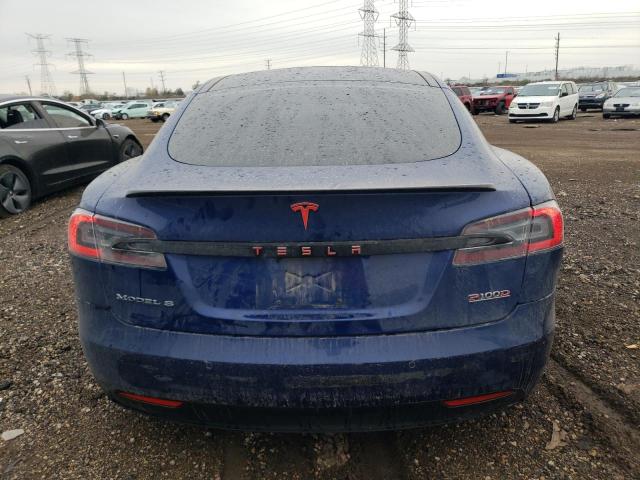 5YJSA1E41HF185728 - 2017 TESLA MODEL S ლურჯი ფოტო 6