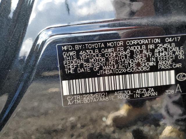 JTHBA1D2XH5053082 - 2017 LEXUS IS 200T BLACK photo 13