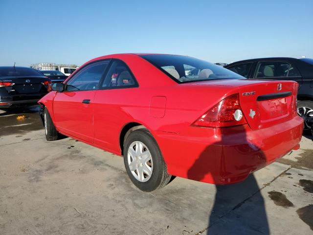 1HGEM22175L069853 - 2005 HONDA CIVIC DX VP RED photo 2