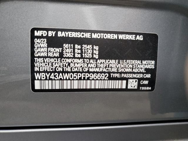 WBY43AW05PFP96692 - 2023 BMW I4 EDRIVE3 GRAY photo 12