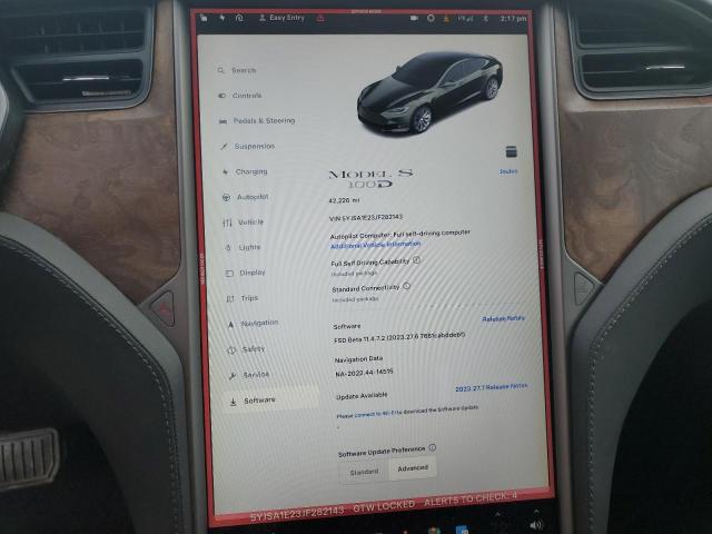 5YJSA1E23JF282143 - 2018 TESLA MODEL S Մոխրագույն լուսանկար 9