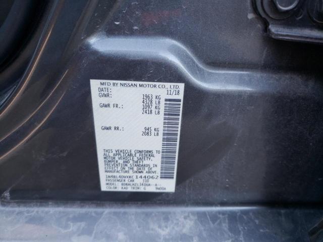 1N4BL4DVXKC144062 - 2019 NISSAN ALTIMA SV GRAY photo 12