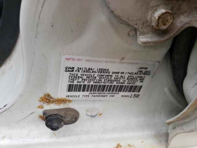 JA3AY26C81U035453 - 2001 MITSUBISHI MIRAGE ES WHITE photo 12