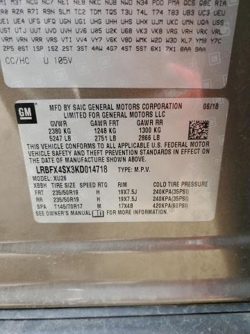 LRBFX4SX3KD014718 - 2019 BUICK ENVISION PREMIUM II Qəhvəyi foto 12