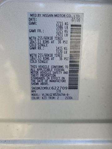 5N1DR2CM9LC622709 - 2020 NISSAN PATHFINDER SL SILVER photo 14