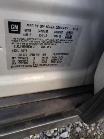 KL4CJESB5GB670612 - 2016 BUICK ENCORE SILVER photo 13