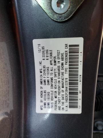 1HGCR2F39HA122976 - 2017 HONDA ACCORD LX GRAY photo 12