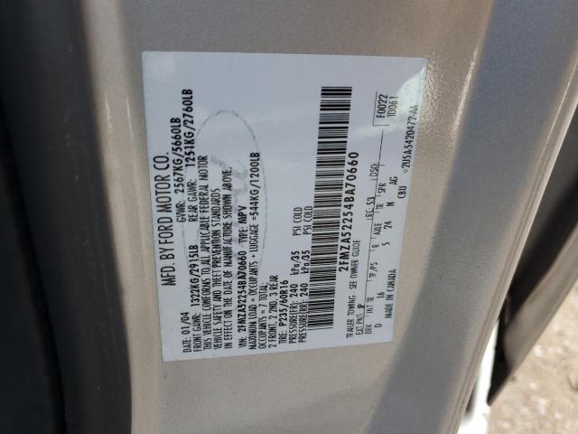 2FMZA52254BA70660 - 2004 FORD FREESTAR SEL SILVER photo 13